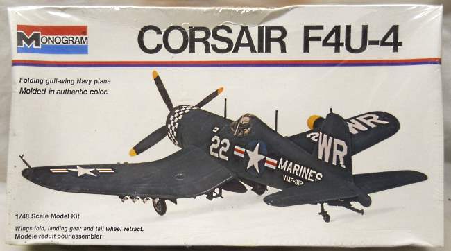 Monogram 1/48 Chance Vought F4U-4 Corsair - White Box Issue - (F4U4), 6833 plastic model kit